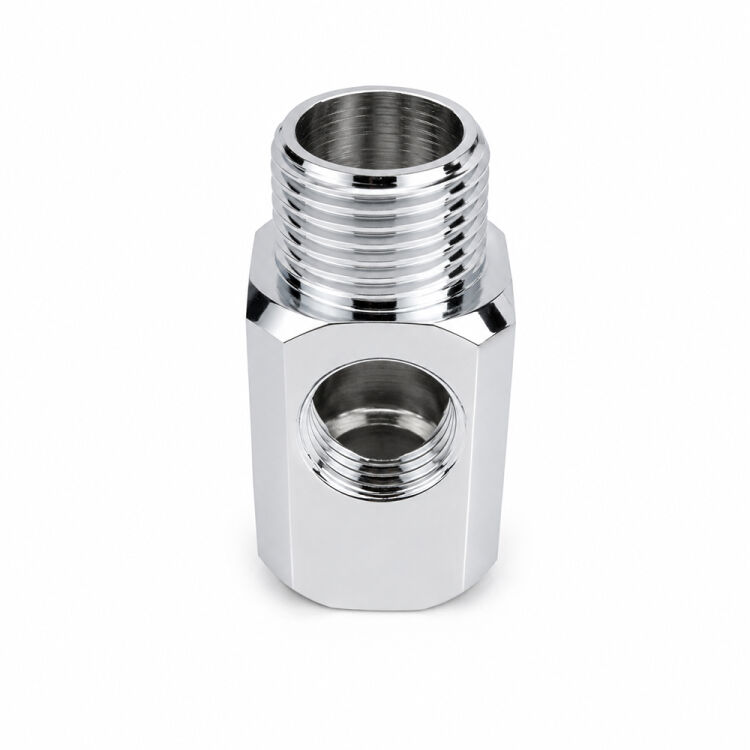 Przyłącze mosiężne chromowane 3/8″ GW × 3/8″ GZ × 1/4″ GW