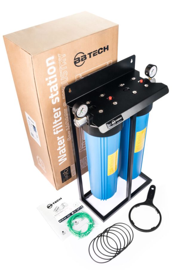 SYSTEM NARUROWY BIG BLUE 2x20 BBTECH ZESTAW Z MANOMETRAMI